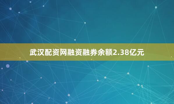 武汉配资网融资融券余额2.38亿元